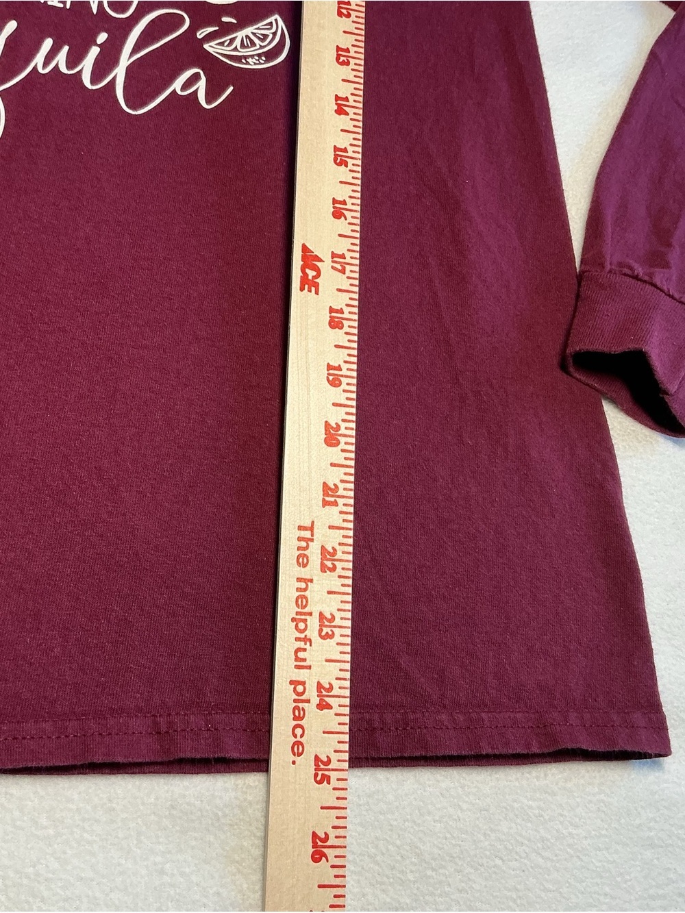 Maroon Long Sleeve funny tequila T-shirt small - Picture 6 of 12